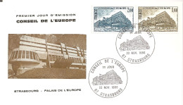 FRANCE / ENVELOPPE  FDC CONSEIL DE L'EUROPE 1980 - Institutions Européennes