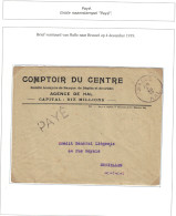 L. Comptoir Du Centre Agence De Hal Obl. Fortune Halle 4/12/18 + Griffe PAYE > BXL - Noodstempels (1919)