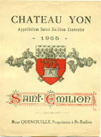 (M23) Etiquette - Etiket - Château Yon - Saint-Emilion 1955 - Otros & Sin Clasificación