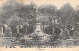 BELGIQUE - BRUXELLES - Square Du Petit Sablon Et Statue Des Comtes D'Eymont Et D'Hornes - Carte Postale Ancienne - Monumenten, Gebouwen