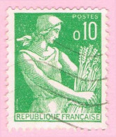 France, N° 1231 Obl. - Type Moissonneuse - 1957-1959 Mietitrice