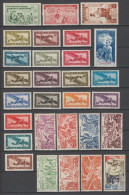 1942/1949 - INDOCHINE - ANNEES COMPLETES POSTE AERIENNE YVERT N°20/48 ** MNH - COTE = 99 EUR - Airmail