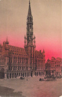 BELGIQUE - BRUXELLES - Coucher De Soleil - L'Hôtel De Ville  - Carte Postale Ancienne - Monuments, édifices