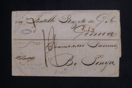 ITALIE - Lettre De Marianaploli Pour Genes En 1852 Via Wien, Voir Cachets Au Dos, à étudier - L 143738 - Sicilië