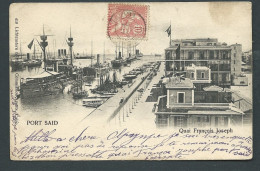 Port Said - Yvert N°25 Au Dos D'une Cpa ( Port Said Quai François Joseph ) 5/12/1904  Ga 20014 - Briefe U. Dokumente