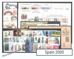 Complete Year Set Spain 2000 - 80 Values + 14 BF - Yv. 3254-3342/ Ed. 3687-3775, MNH - 6 Horse Values Not Full Sheet - Años Completos
