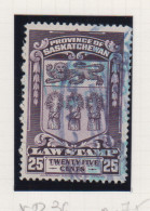 Canada Fiskale Zegel Cat. Van Dam(VD) Of Barefoot (F)  Provincie Saskatchewan Law Stamps 36 - Steuermarken