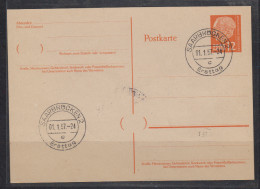 Saarland OPD-Saarbrücken GZS MiNo. P 43 Als FDC Saarbrücken 2/1.1.57 (Mi ??) Und Rs. 388,389 Mit Ersttags-o - Postal Stationery