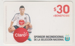 ARGENTINA - El Kun Aguero Claro Sponsor Incondicional , Claro 30 $, Used - Argentine