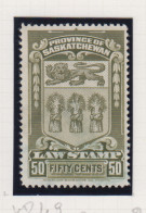 Canada Fiskale Zegel Cat. Van Dam(VD) Of Barefoot (F)  Provincie Saskatchewan Lax Stamp VD 49/B 49A - Fiscaux