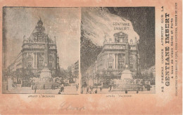 Publicité - Gentiane Imbert - Deux Vues Des Bâtiments Avant Et Pendant L'incendie - Carte Postale Ancienne - Werbepostkarten