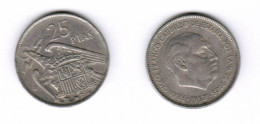 SPAIN  25 PESETAS 1957 (64) (KM # 787) #7194 - 25 Pesetas