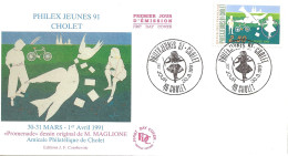 FRANCE / FDC/ ENVELOPPE PJ  PHILEXJEUNES CHOLET 1991 N° 2690 - 1990-1999