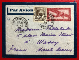 Indochine, Entier-Avion + Complément TAD PHU-LANG-THUONG, Tonkin 17.3.1939 Pour La France - (A044) - Brieven En Documenten