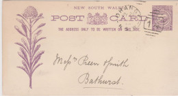 New South Wales Entier Post Card One Penny Violet Vue De Sydney (YT 59) Illustré Chardon CAD Orange NSW JY 20 Killer 14 - Cartas & Documentos