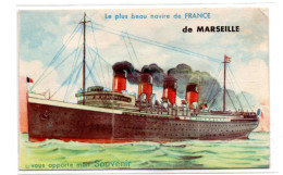 Marseille - Carte Systeme  -  Le Plus Beau Navire De France .....de Marseille  -  CPA °J - Unclassified