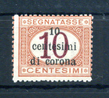 1919 TRENTO & TRIESTE SEGNATASSE Tax N.2 MNH **, Francobolli D'Italia Soprastampati, 10 Centesimi - Trentin & Trieste