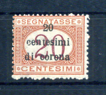 1919 TRENTO & TRIESTE SEGNATASSE Tax N.3 MNH **, Francobolli D'Italia Soprastampati, 20 Centesimi - Trentin & Trieste
