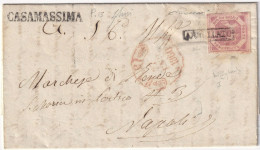 2 Gr. Su Lettera Da Casamassina Lineare Pt.13 X Napoli Molto Rara Periziata - Sassone N.5 - Naples