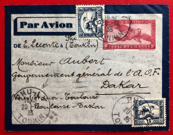 Indochine, Entier-Avion + Complément TAD PHU-LY, Tonkin 20.12.1935, Pour DAKAR A.O.F. - (A186) - Storia Postale