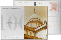 Brazil 1998 Postal Stationery Card 100 Years Our Lady Of Candelaria Church Rio De Janeiro Architecture Religion Unused - Entiers Postaux