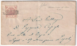 2 Gr. Su Lettera Da Ariano Cerchio Verde Al Retro Anzichè Al Recto Pt.11 X Napoli RRR Pluriperiziata - Sassone N.5 - Naples