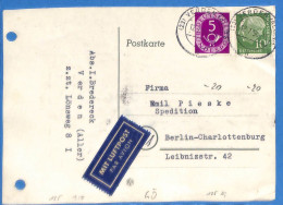 Allemagne Republique Federale 1954 Carte Postale Par Avion De Verden (G18829) - Briefe U. Dokumente