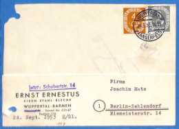Allemagne Republique Federale 1953 Carte Postale De Wuppertal (G18841) - Brieven En Documenten