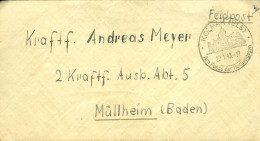 FRANCE / ENVELOPPE EN FRANCHISE MILITAIRE  DE KOLMAR (ELS) A MÜLHEIM (BADEN) - WW II