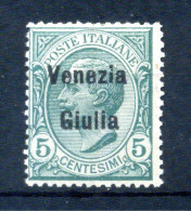 1918-19 VENEZIA GIULIA N.21 * 5 Centesimi, Francobolli D'Italia Sovrastampati - Venezia Giulia