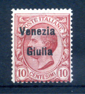 1918-19 VENEZIA GIULIA N.22 * 10 Centesimi, Francobolli D'Italia Sovrastampati - Venezia Giulia