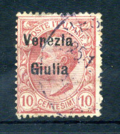 1918-19 VENEZIA GIULIA N.22 USATO 10 Centesimi, Francobolli D'Italia Sovrastampati - Venezia Julia