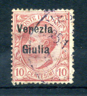 1918-19 VENEZIA GIULIA N.22 USATO 10 Centesimi, Francobolli D'Italia Sovrastampati - Venezia Giulia