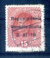 1918 VENEZIA GIULIA N.6 USATO 15 Heller, Francobolli D'Austria Sovrastampati - Venezia Giulia