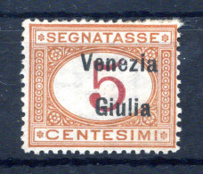 1918 VENEZIA GIULIA SEGNATASSE Tax N.1 *, Francobolli D'Italia Sovrastampati - Venezia Giulia