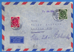 Allemagne Republique Federale 1955 Lettre Par Avion De Hamburg (G18861) - Cartas & Documentos
