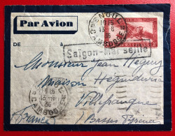 Indochine, Entier-Avion TAD SNOUL, Cambodge 13.6.1936 Pour La France - (A369) - Brieven En Documenten