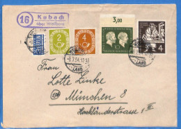Allemagne Republique Federale 1954 Lettre De Weilburg (G18878) - Storia Postale