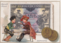 BISCUITS PERNOT - EL BANCO DE ESPAÑA -  JOUEURS DE CARTES - 100 - PIECES DE MONNAIE - 12 X 8 CM - Pernot