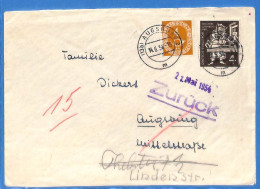 Allemagne Republique Federale 1954 Lettre De Augsburg (G18886) - Cartas & Documentos