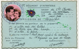 CPA - 1er Régiment D'Infanterie : Permission De Rigoler ... Fantaisie - Humoristiques