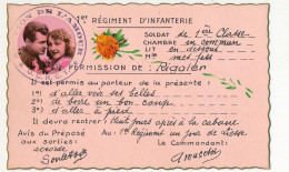 CPA - 1er Régiment D'Infanterie : Permission De Rigoler ... Fantaisie - Humour