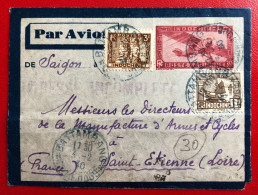 Indochine, Entier-Avion TAD (bleu) BATTAMBANG, Cambodge 3.2.1940 - Pour La France - (C052) - Brieven En Documenten
