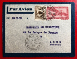 Indochine, Entier-Avion TAD KRATIE, Cambodge 6.10.1938, Pour La France - (C058) - Briefe U. Dokumente