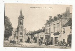 JC, Cp, 86, PLEUMARTIN, La Place Et L'église, Vierge - Pleumartin