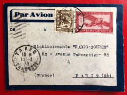 Indochine, Entier-Avion TAD TAKEO 11.3.1939, Pour La France - (C303) - Cartas & Documentos