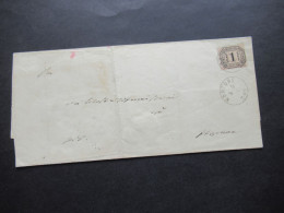 AD 1871 NDP Dienstmarke Nr.4 EF / Faltbrief Ohne Inhalt Mit 2x Stempel K1 Nortorf - Cartas & Documentos