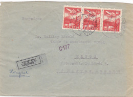 PLANE, LANDSCAPE, CENSORED WW2, STAMPS ON COVER, 1944, SLOVAKIA - Andere & Zonder Classificatie