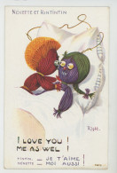Illustrateur RIGHT - GUERRE 1914-18 - NENETTE ET RINTINTIN Porte Bonheur "I LOVE YOU ! ME AS WEL " - Edit. LAPINA - Right