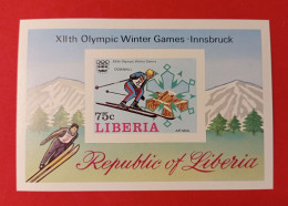 1976 Liberia - Blok Ongetand Postfris - Hiver 1976: Innsbruck